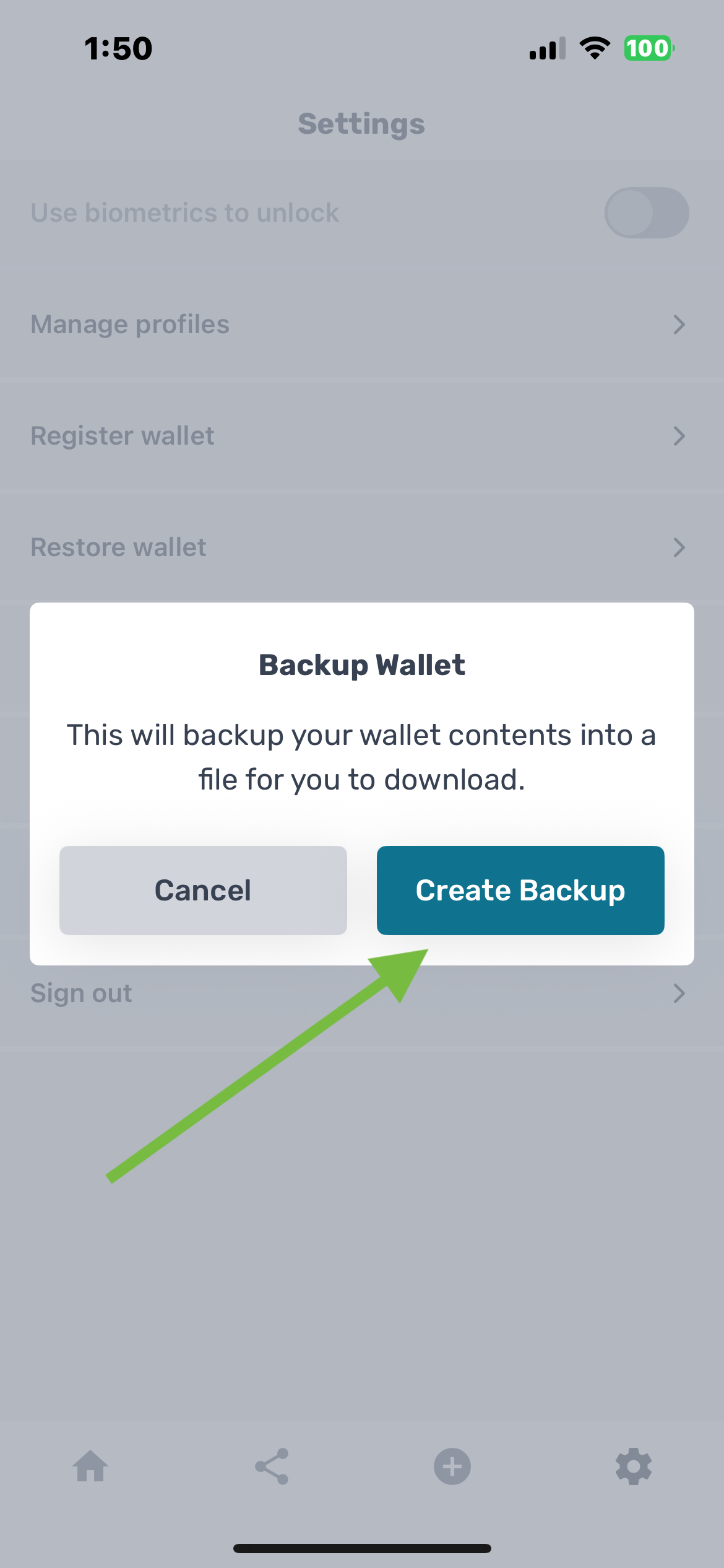 Example credential preview